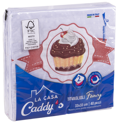 Caddy's Tovaglioli 33x33 Cupcake 40 Pezzi