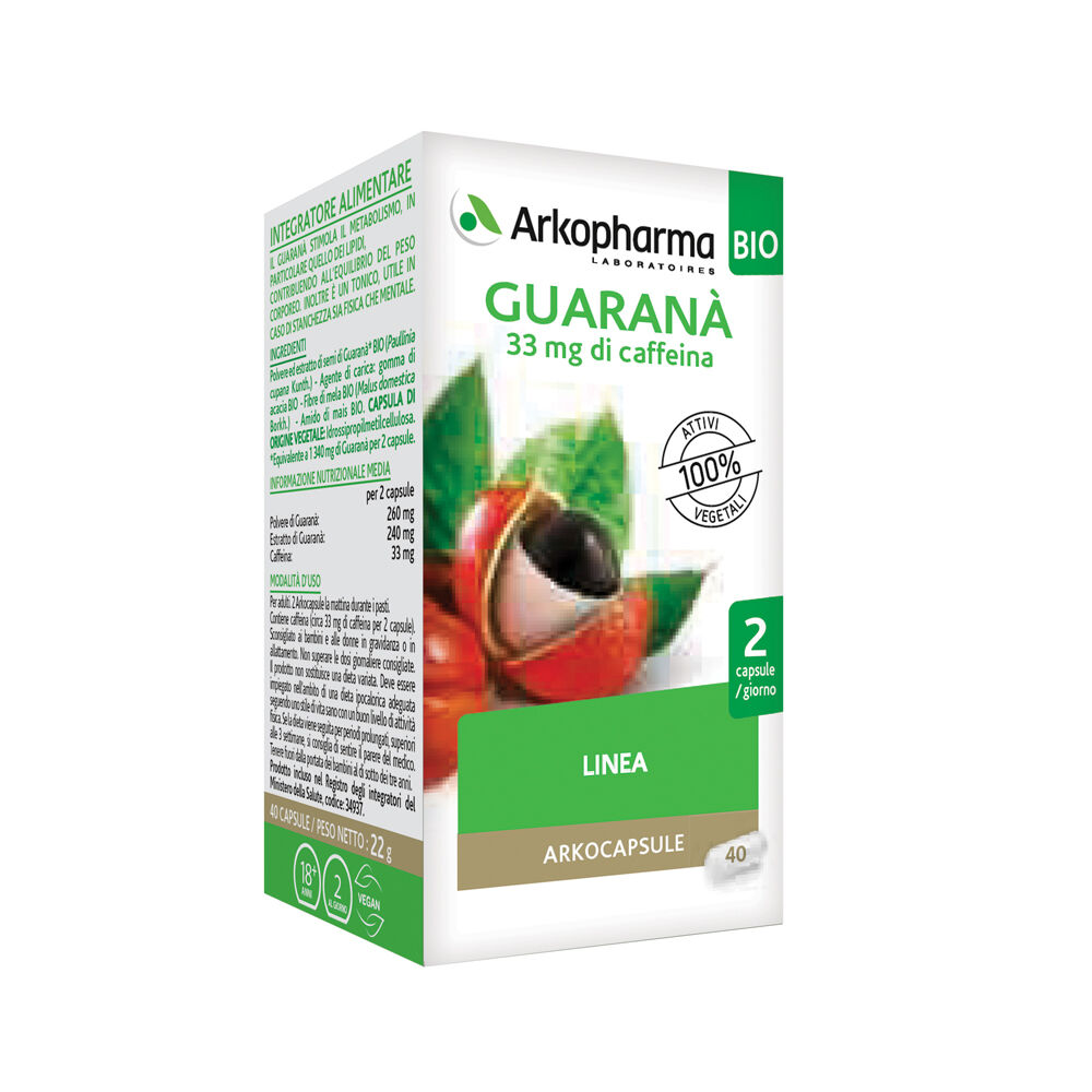 Arkopharma Guaranà Bio 40 Capsule,  Arkopharma Guaranà Bio 40 Capsule, , large