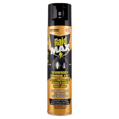 Raid Aerosol Max Scarafaggi e Formiche 3in1 Spray Insetticida 300 ml