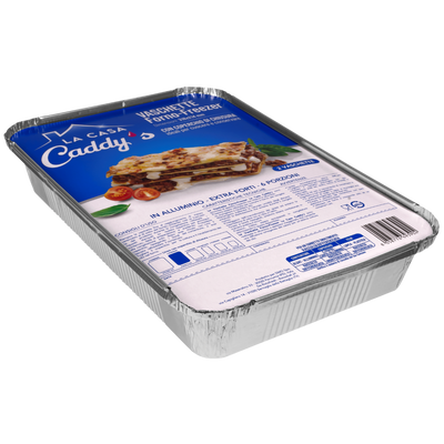 Caddy's Contenitore Alluminio con Coperchio 6 Porzioni 2 Pezzi 