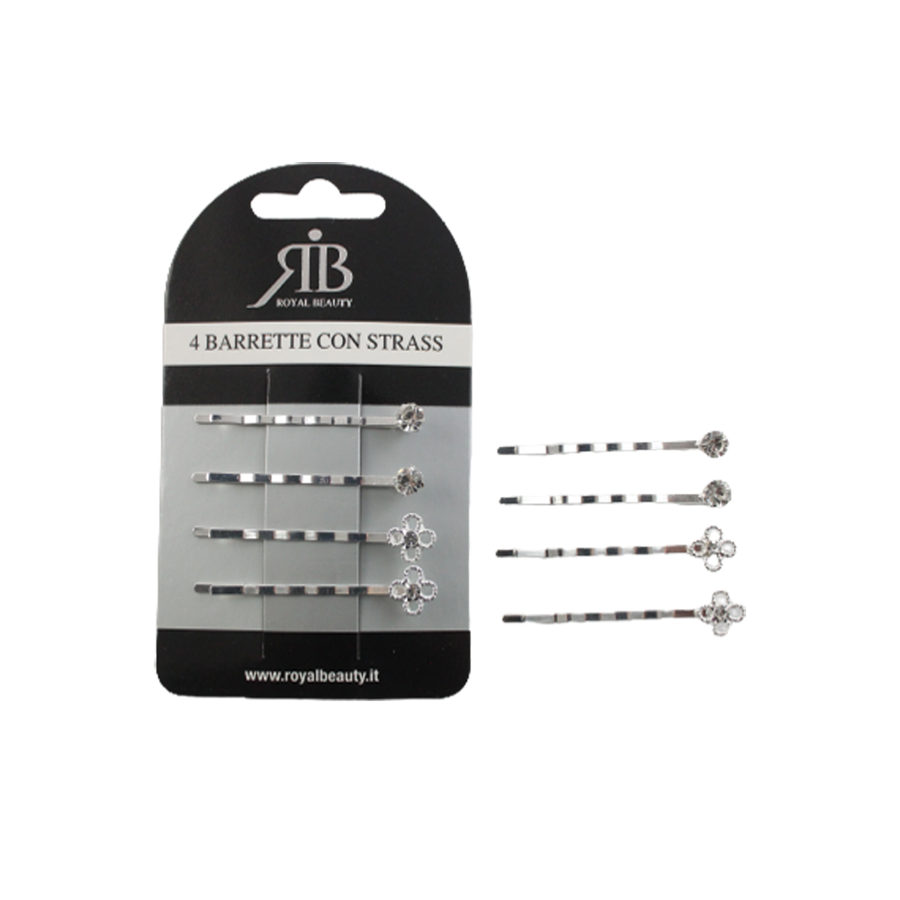 Royal Beauty Mollette Strass Grandi 4 Pz, , large