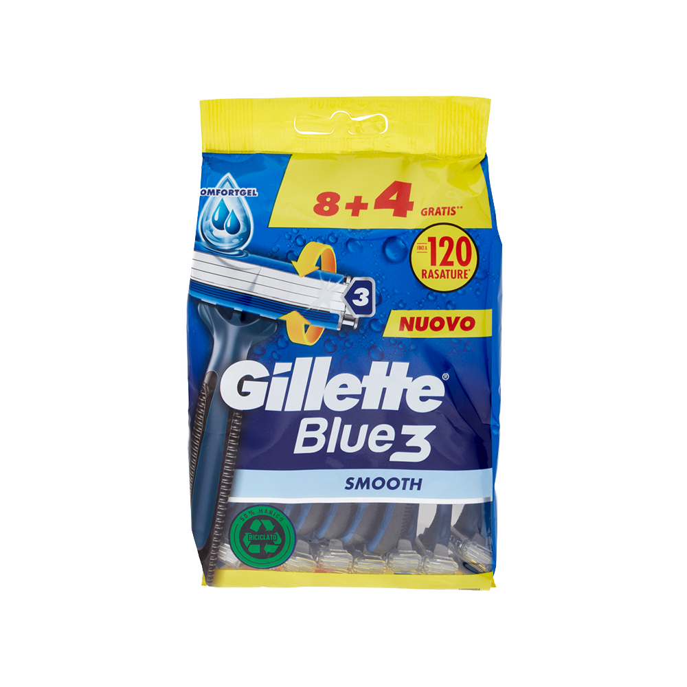 Gillette Blue3 Rasoio x8 con 4 Ricariche - -