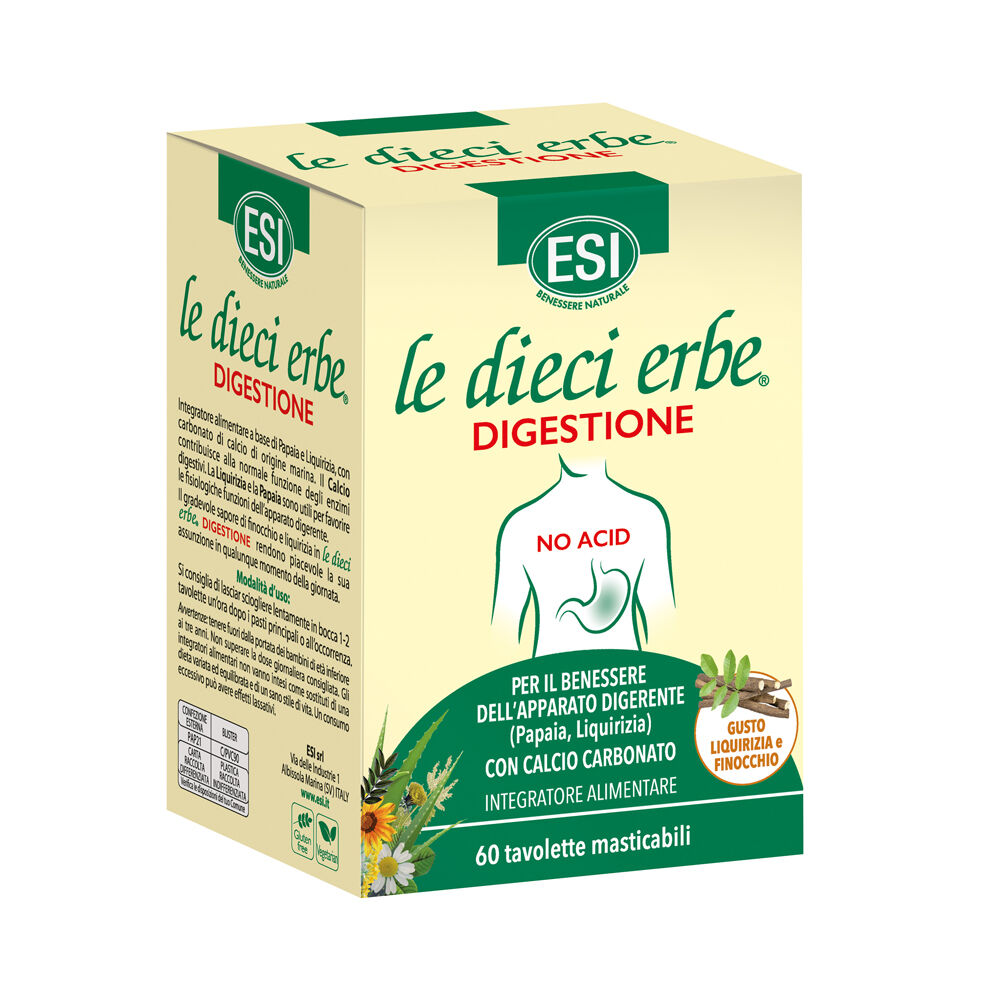 Le Dieci Erbe Digestione No Acid 60 Tavolette Masticabili, , large