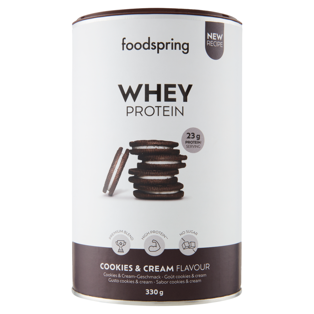 Foodspring Whey Protein Cookies & Cream Flavour 330g - -