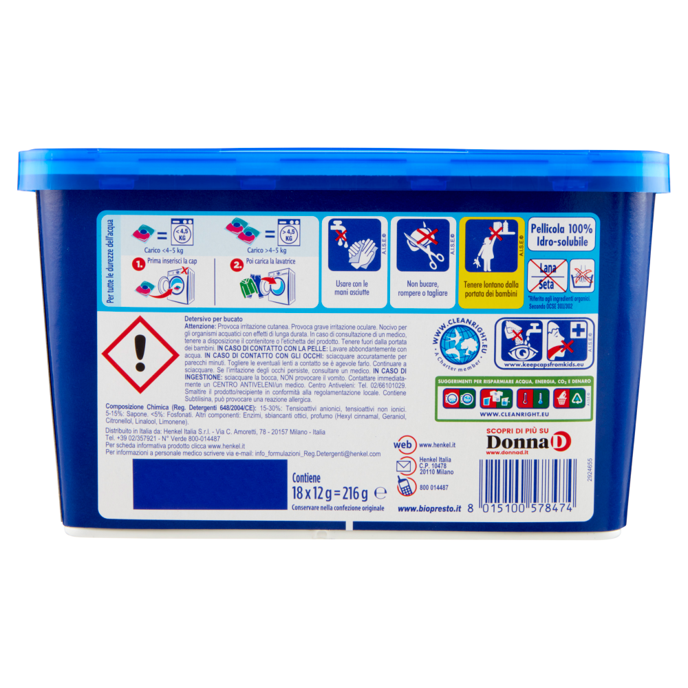 Bio Presto Power Caps Classico 18 Lavaggi 18 x 12 g, , large