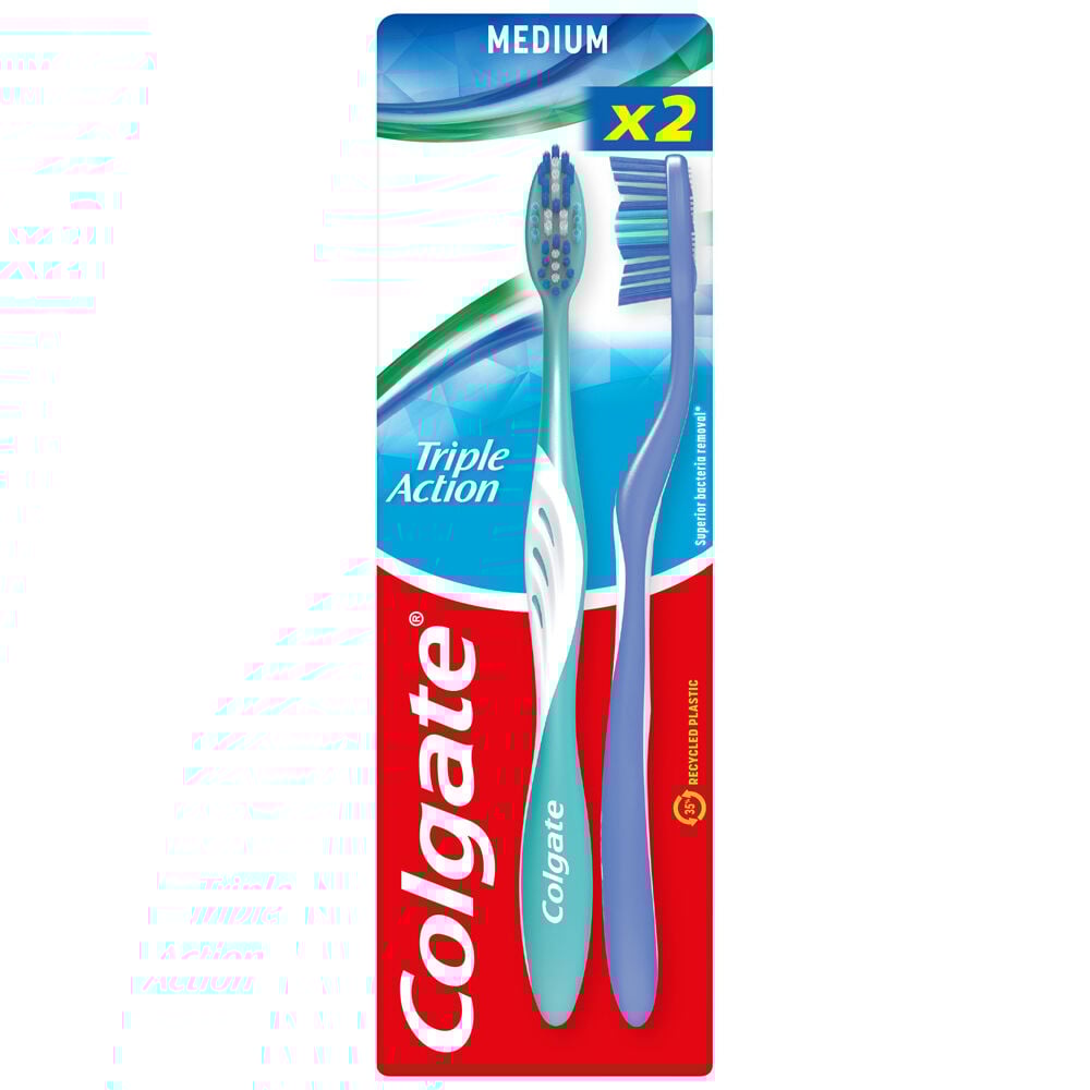 Colgate Spazzolino Triple Action Medio 2 pezzi, , large