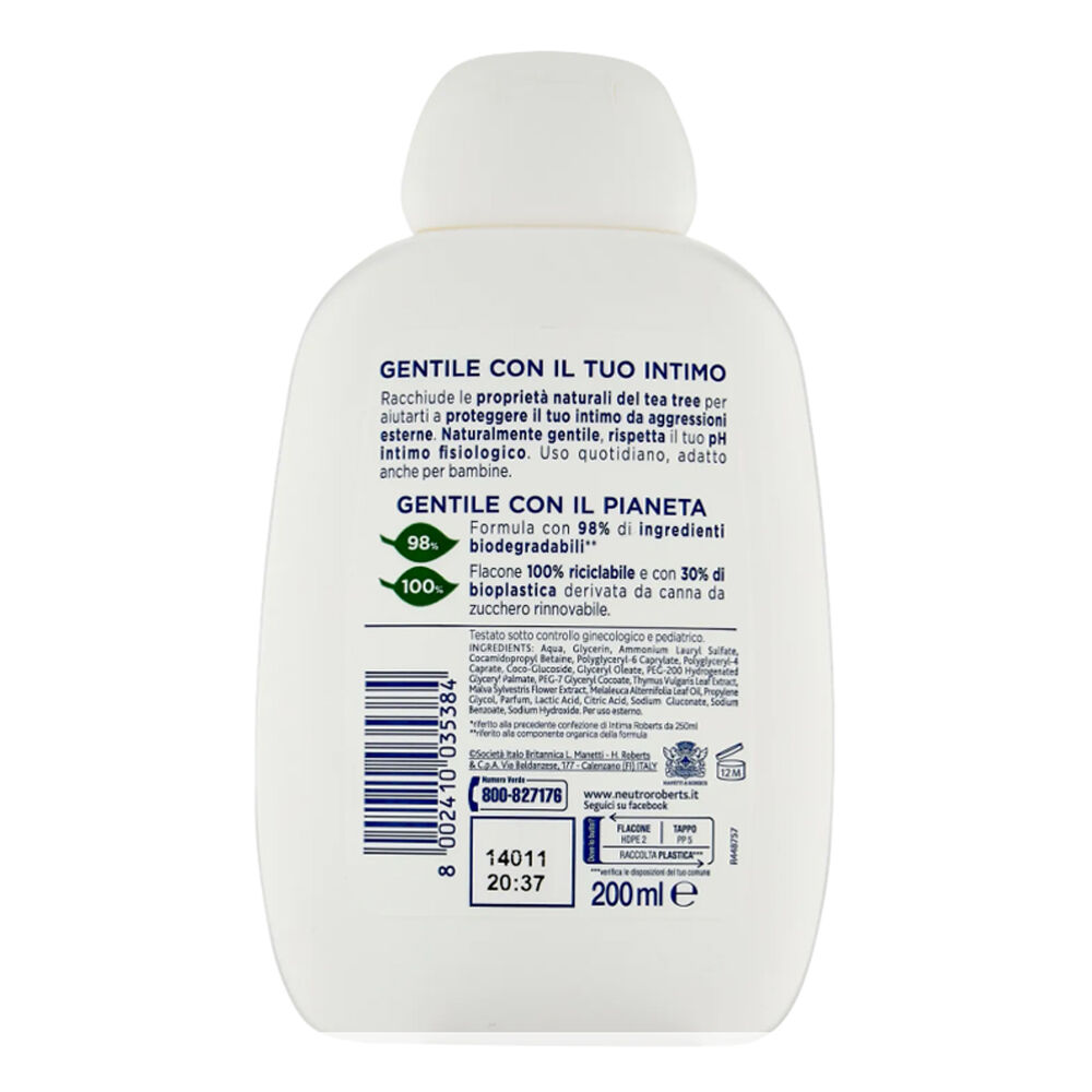 Neutro Roberts Intimo Tea Tree con Antibatterico 250 ml, , large