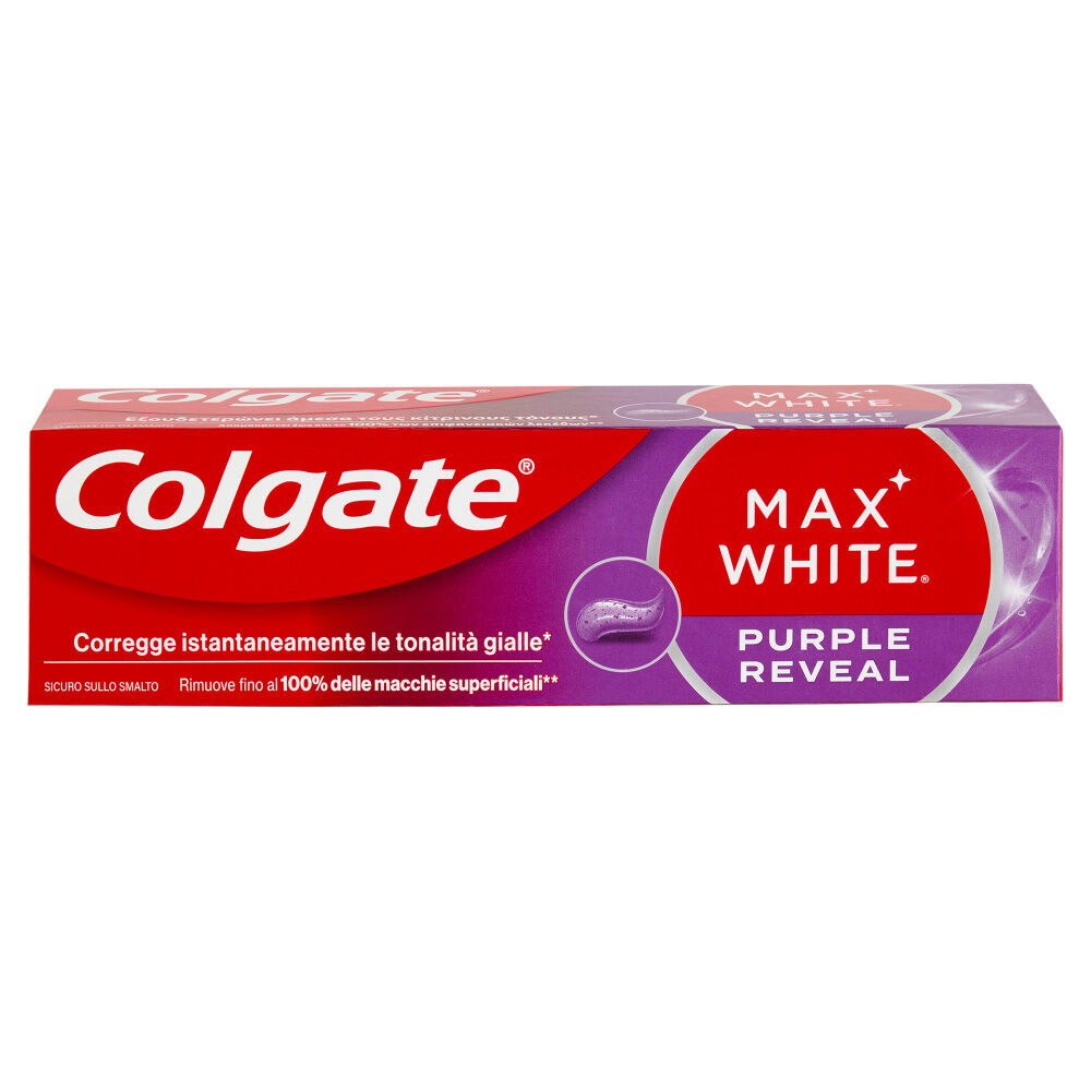 Colgate Max White Purple Reveal Dentifricio Sbiancante 75 ml, , large