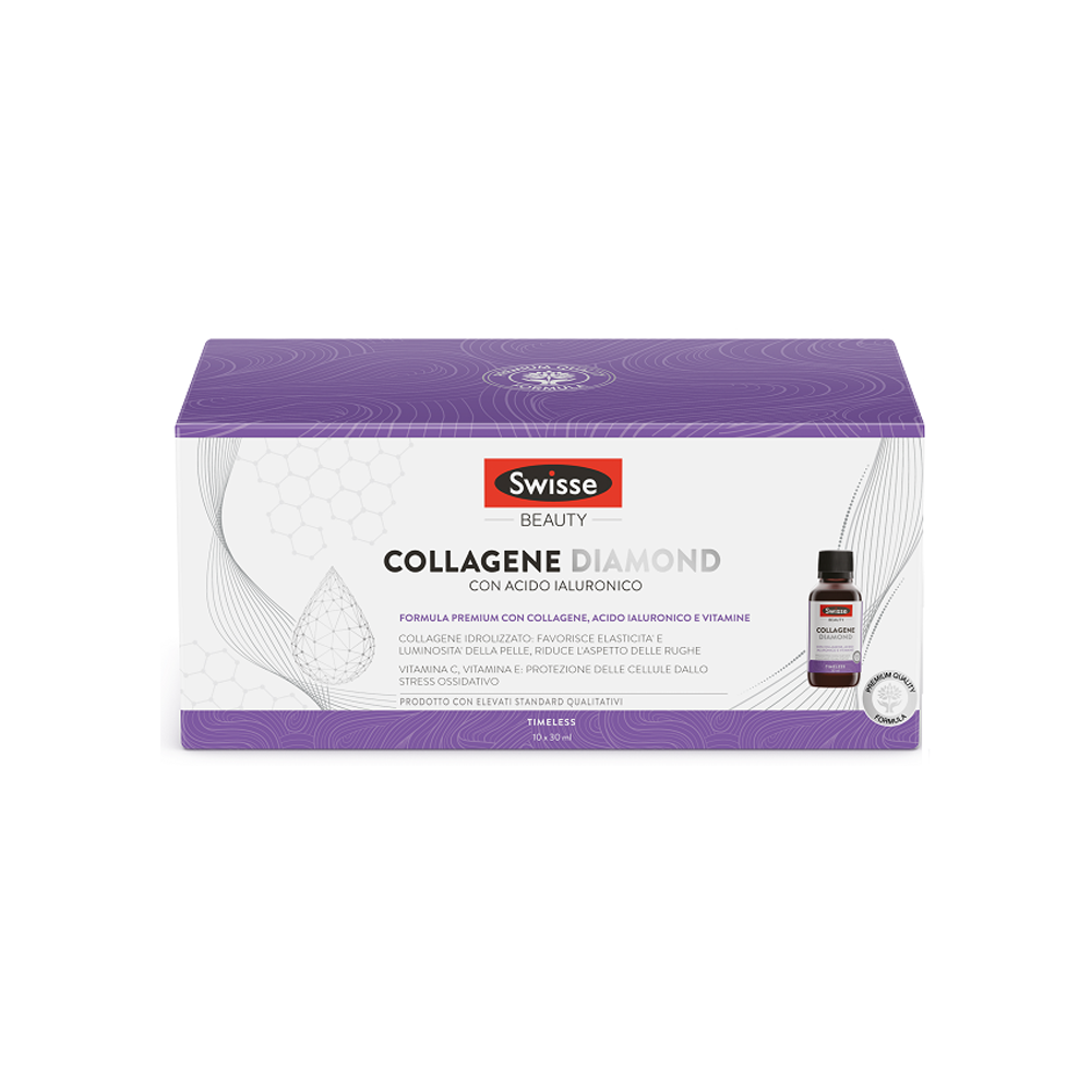 Swisse Collagene DIAMOND 10 flaconcini - Integratore di collagene, acido ialuronico e vitamine per la pelle - Immagine 4