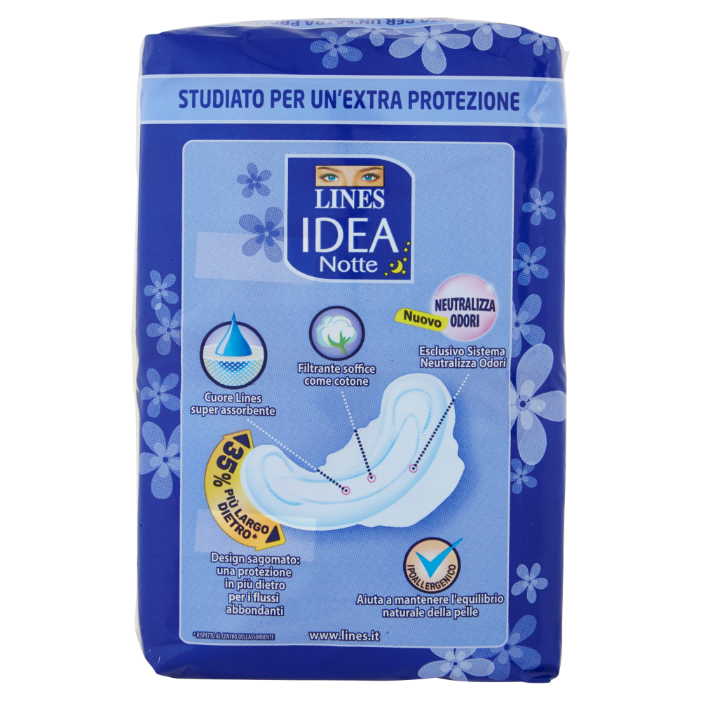 Lines Idea Notte Ripiegato 14 Assorbenti, , large