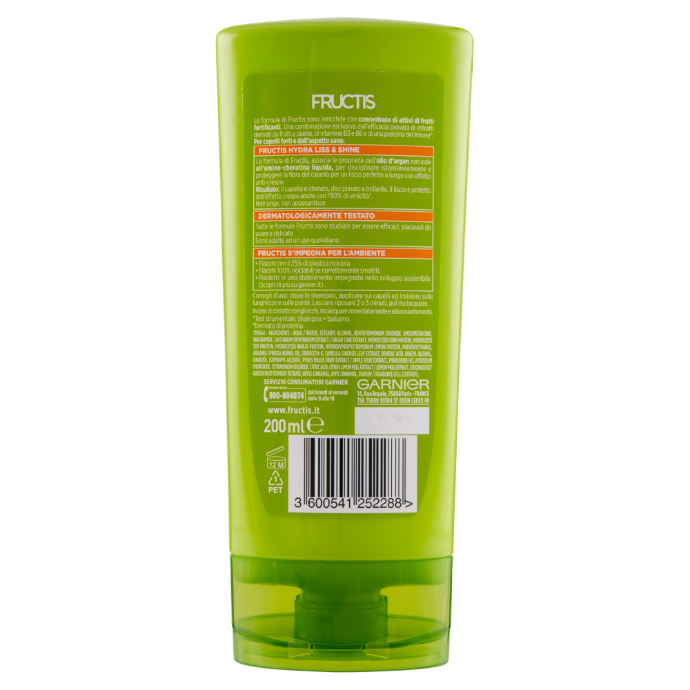 Fructis Hydra Liss&Shine Balsamo 200 ml, , large