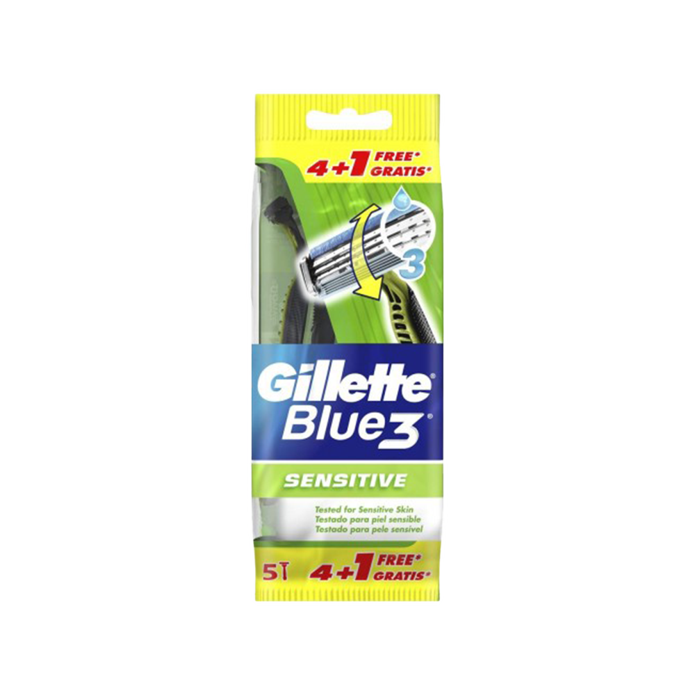 Gillette Blue3 Rasoio Sensitive x4 con 1 Ricarica, , large