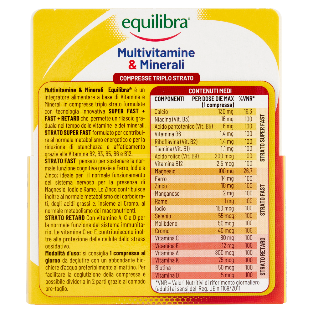 Equilibra Multivitamine & Minerali 30 Compresse Triplo Strato, , large