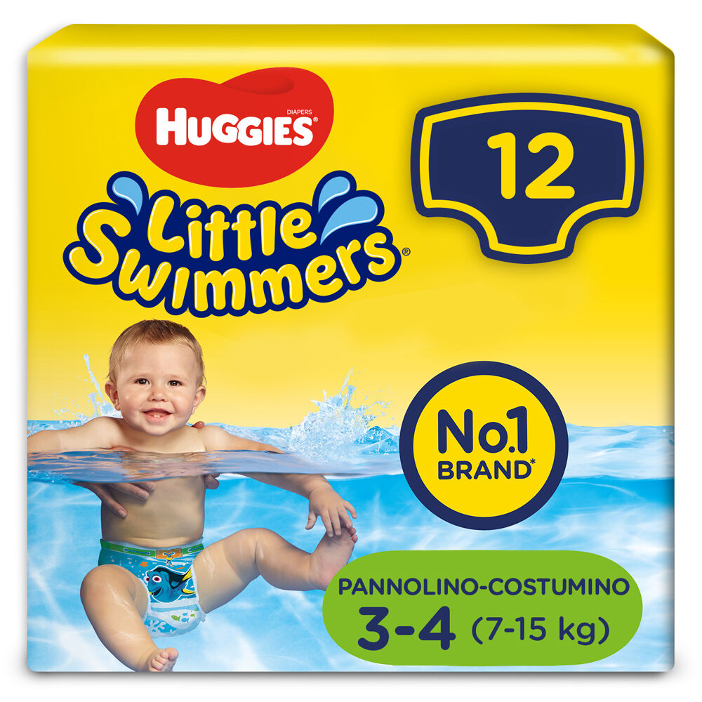 Huggies Little Swimmers Taglia 3-4 (7-15 kg) Confezione da 12 Pannolini Costumini, , large