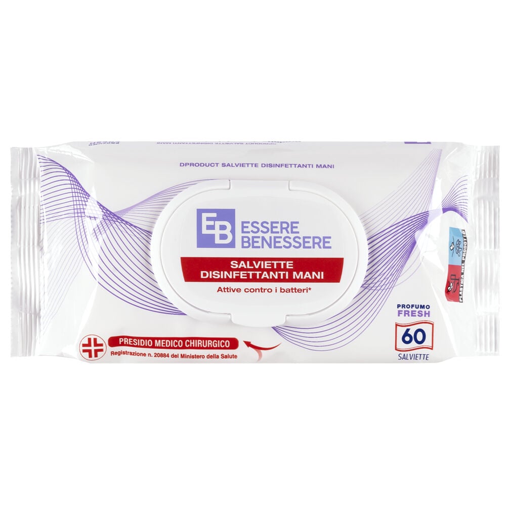 Essere Benessere Salviette Disinfettanti Mani 60 Salviette - -