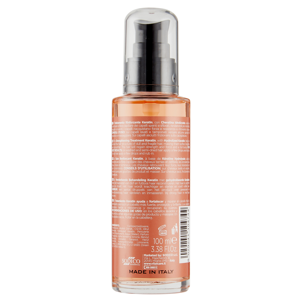 Vitalcare Professional Keratin Oil Trattamento Capelli Fragili e Stressati 100 ml, , large
