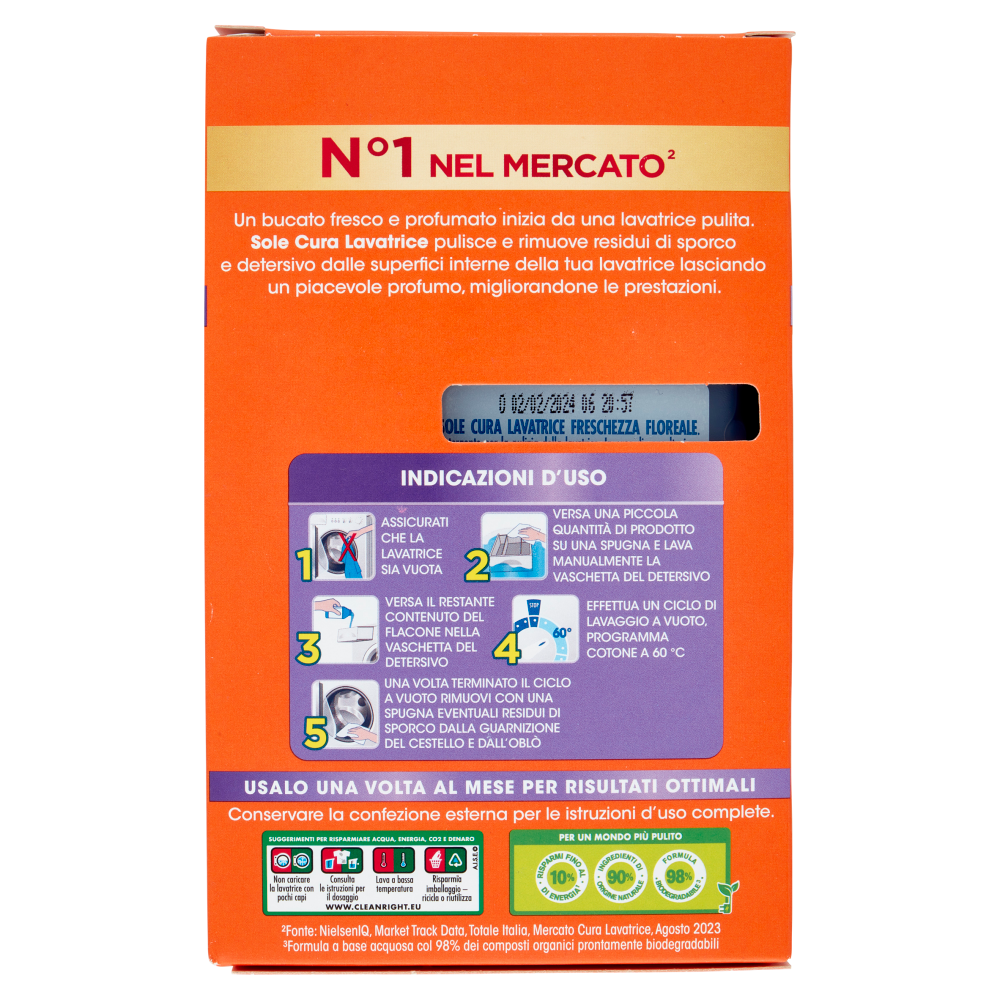 Sole Freschezza Floreale Cura Lavatrice 250 ml, , large