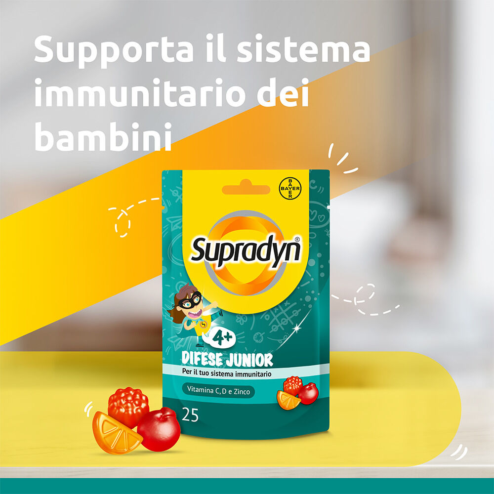 Supradyn Difese Junior Integratore con Vitamina C D e Zinco 25 Caramelle Gommose, , large