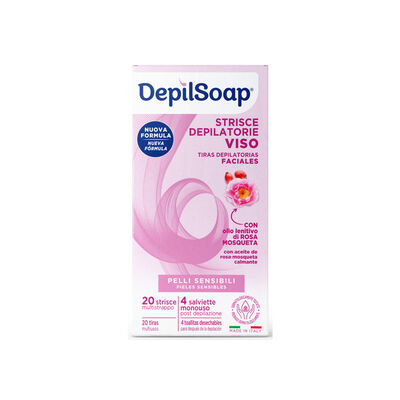 Depilsoap Strisce Depilatorie Viso Pelli Sensibili 20pz	
