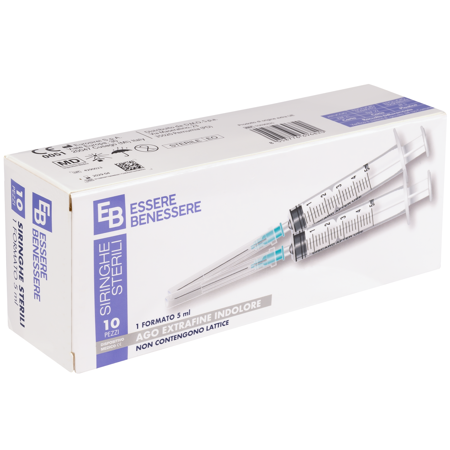 Essere Siringhe Sterili Monouso 5ml 10 Pezzi - -