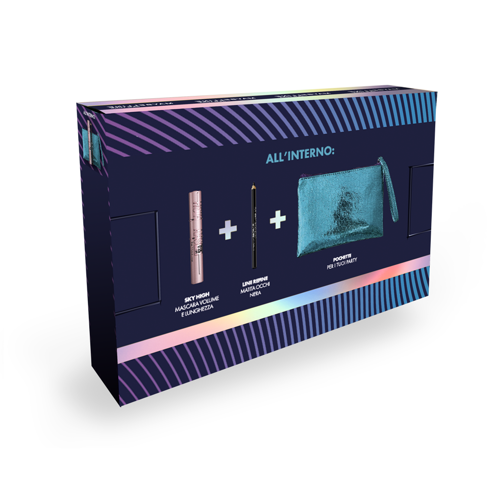 Maybelline Cofanetto Matita Occhi Nera + Skyhigh Mascara , , large