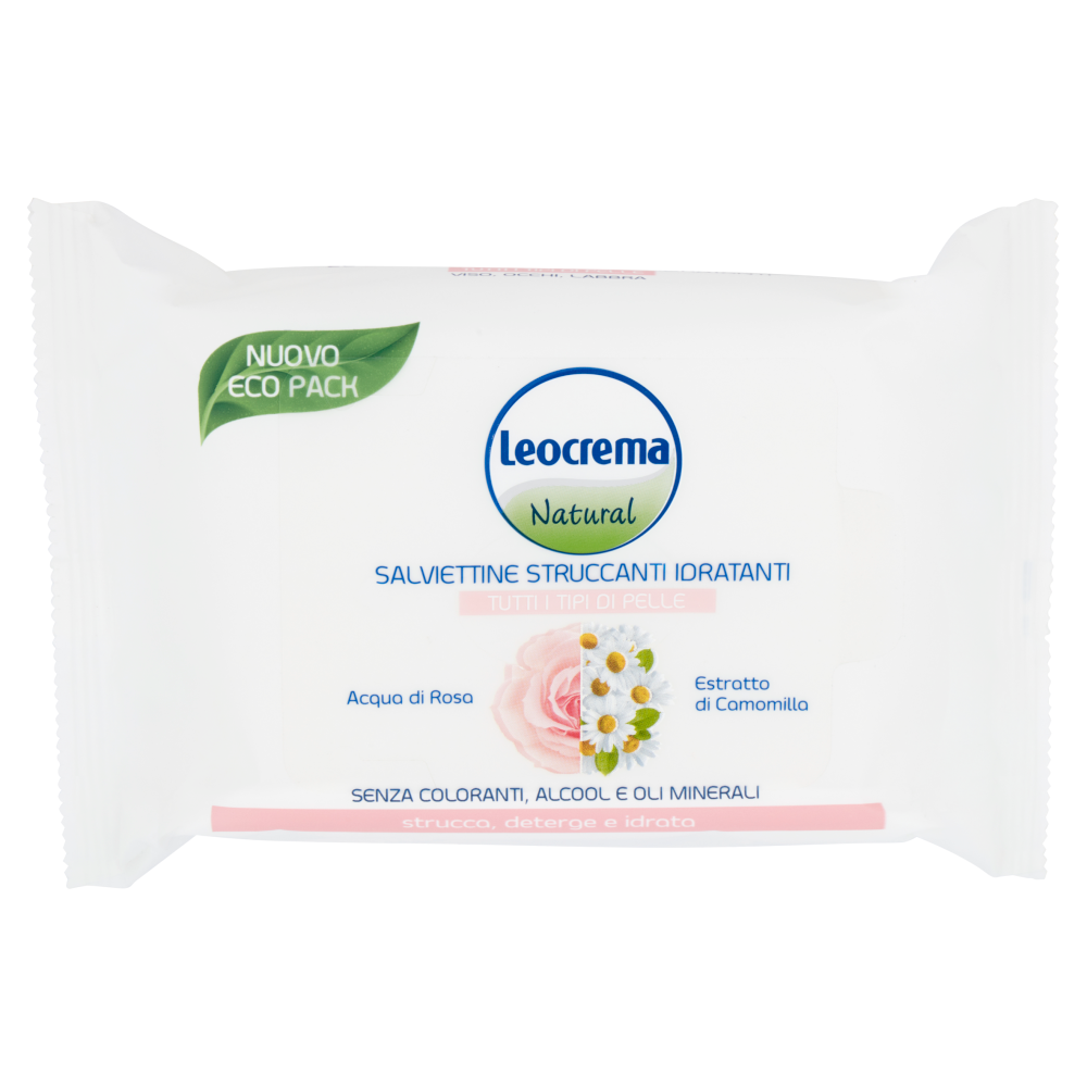 Leocrema Natural Salviettine Struccanti Idratanti 20 pz, , large
