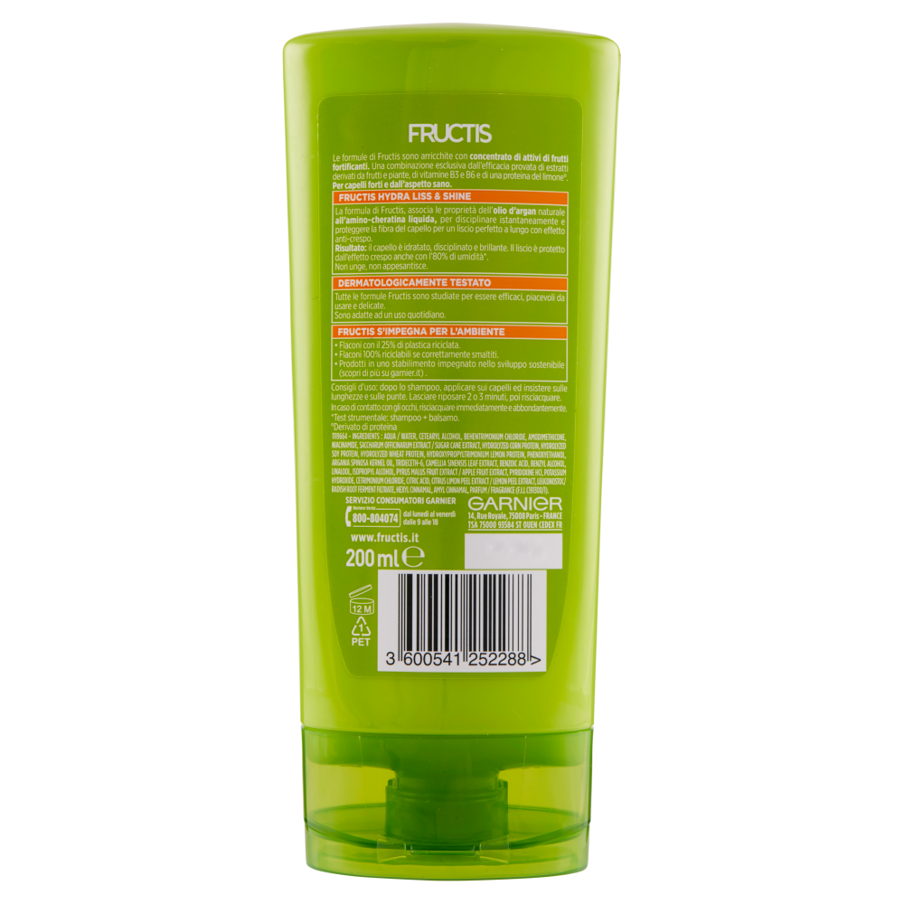Fructis Hydra Liss&Shine Balsamo 200 ml, , large image number null