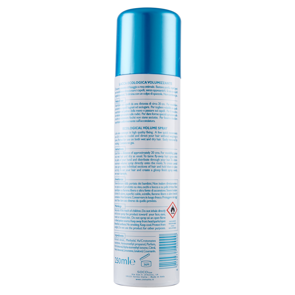 Cielo Alto Lacca Ecologico Volumizzante 250 ml, , large