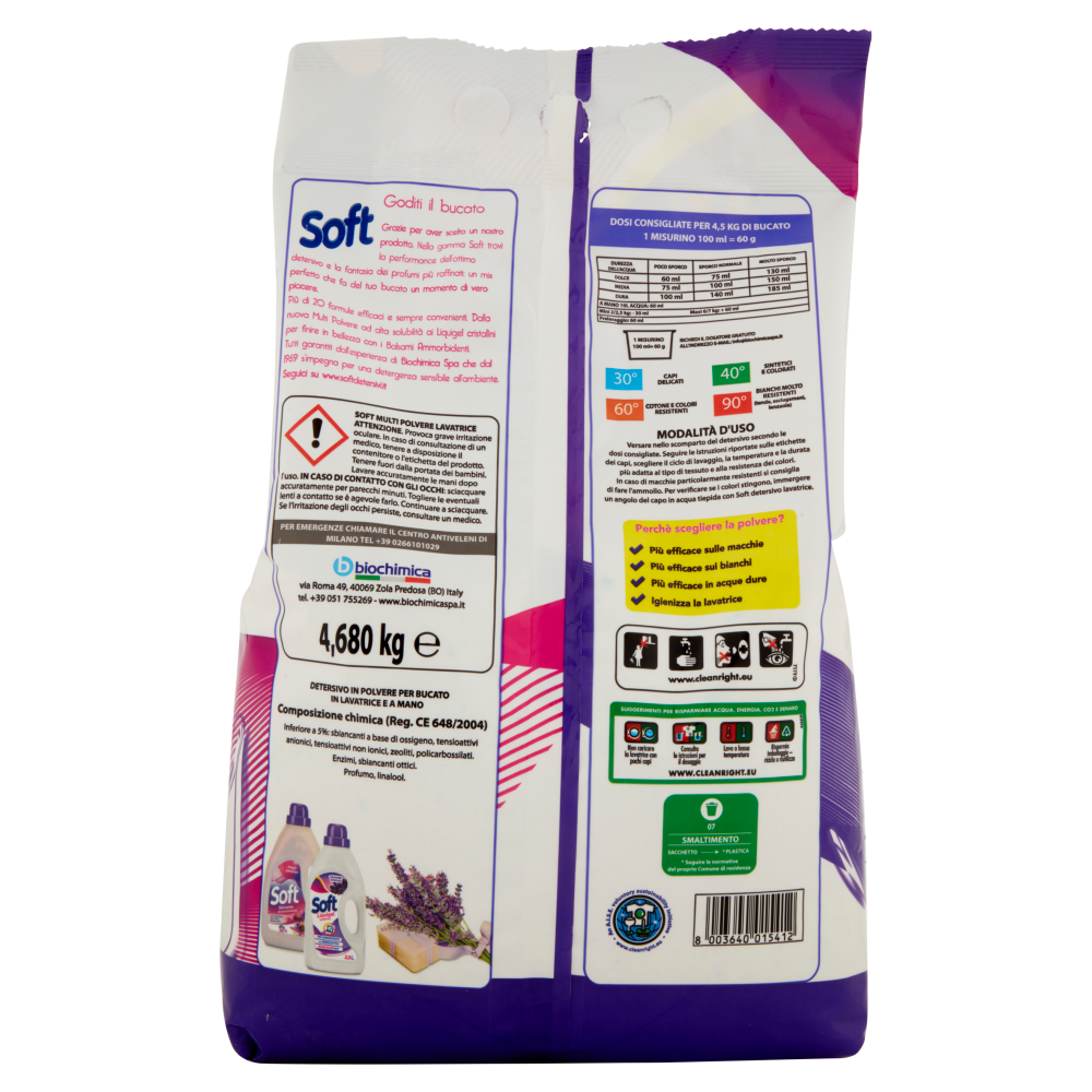 Soft Detersivo Lavatrice Lavanda  70+8 Misurini, , large