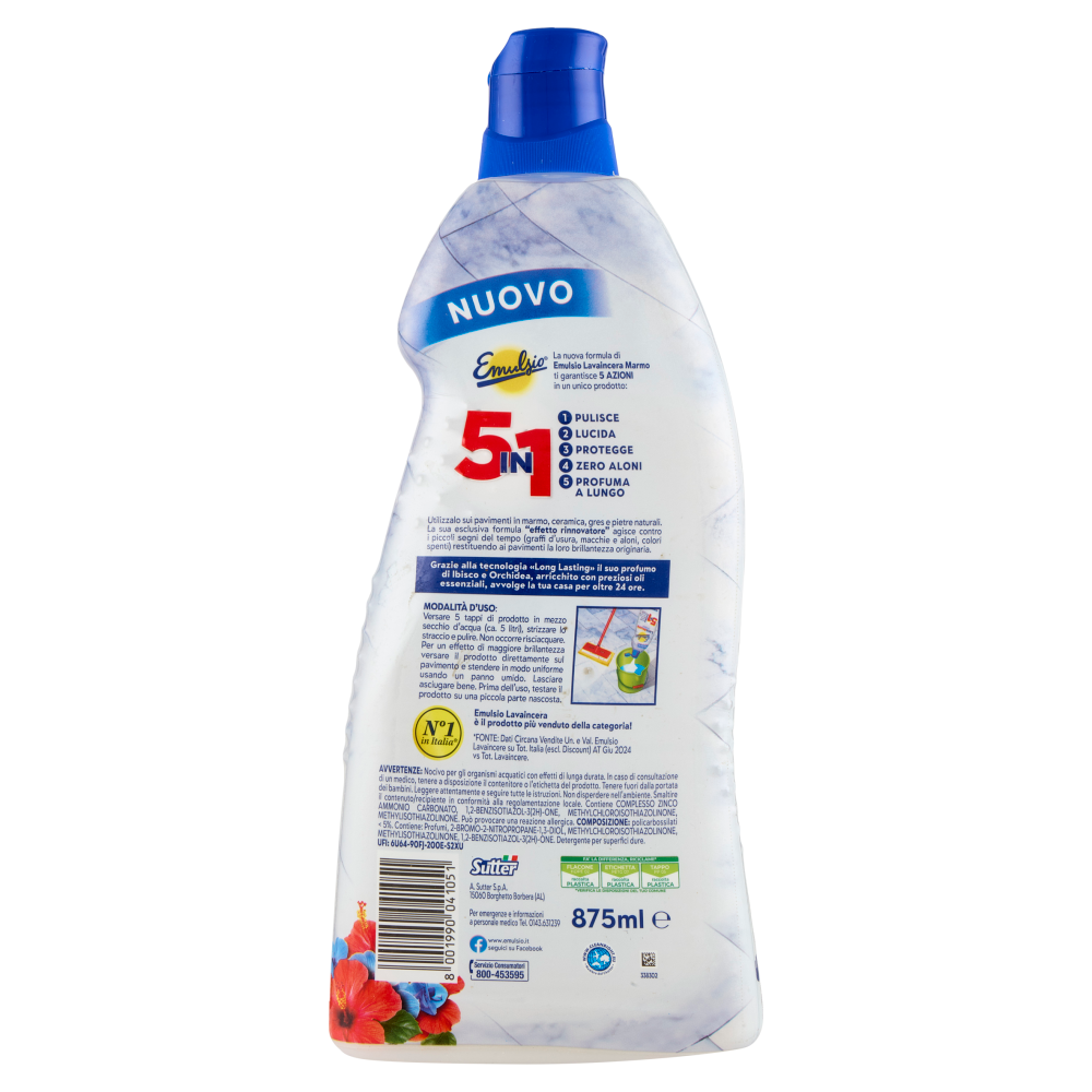 Emulsio LavaIncera Marmo 5in1 Ibisco e Orchidea 875 ml, , large