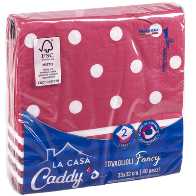 Caddy's Tovaglioli 33x33 Pois 40 Pezzi
