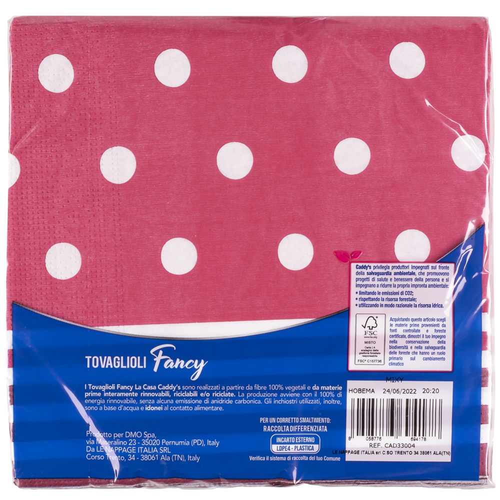 Caddy's Tovaglioli 33x33 Pois 40 Pezzi, , large