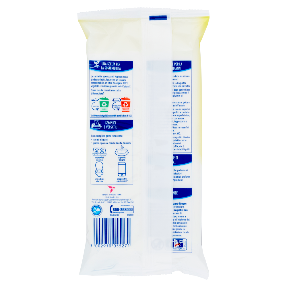 Napisan Igienizzanti Limone 40 Salviette, , large