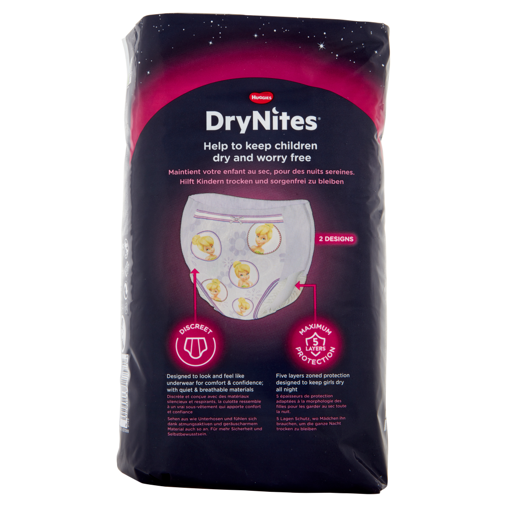 Huggies DryNites Mutandine Assorbenti Notte Girl  4-7 anni 17-30kg 10 Pezzi, , large