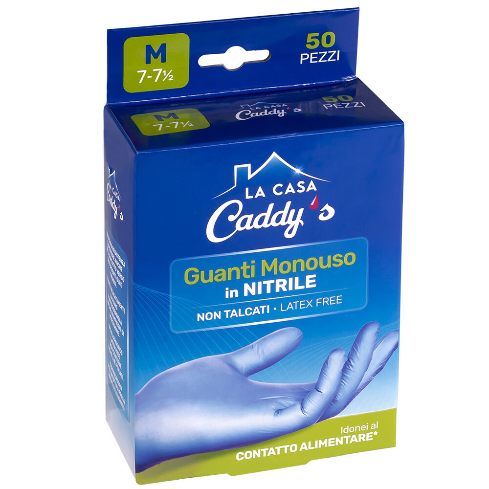 Caddy's Guanti Monouso in Nitrile Taglia M 50 Pezzi, , large