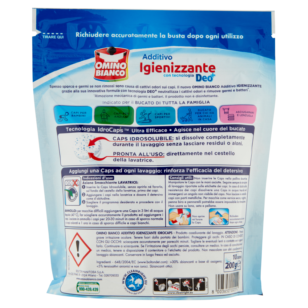 Omino Bianco IdroCaps Disinfettante 10 Caps 200 g, , large