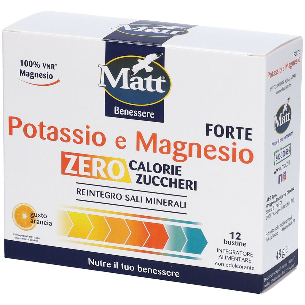 Matt Benessere Magnesio e Potassio Forte 12 Bustine, , large
