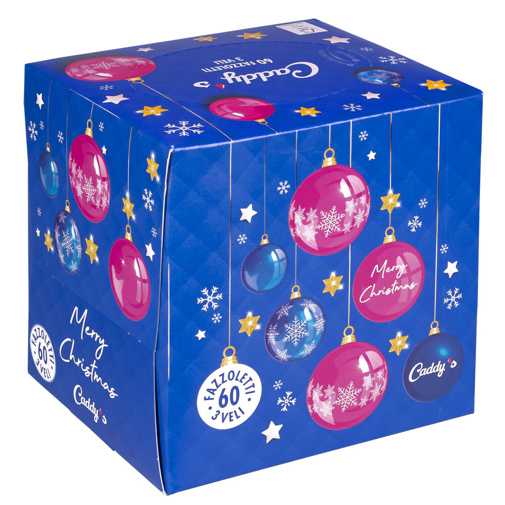 Caddy's Natale 2023 Fazzoletti Cubo Assortito 60 Pezzi - -