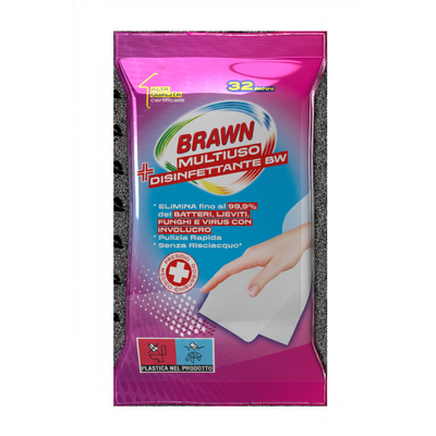 Brawn Salviette Multiuso Disinfettante Profumate 32 Pezzi 