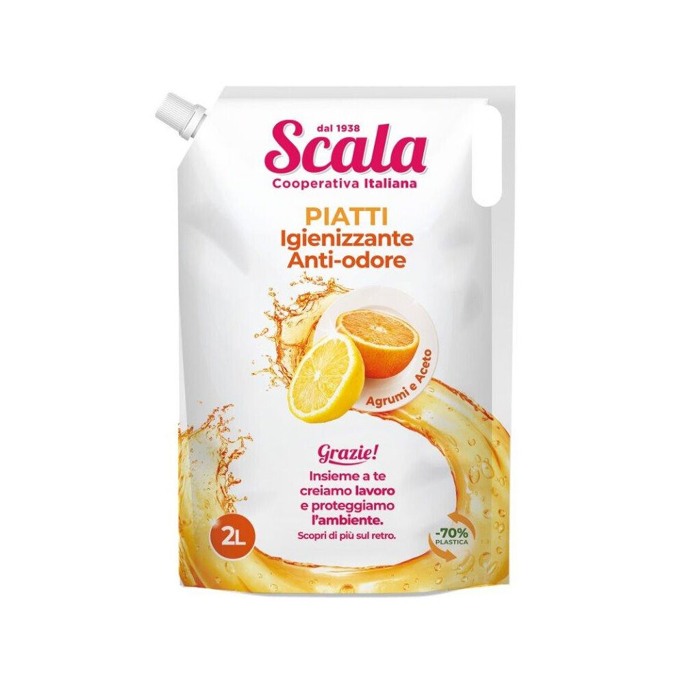 Scala Piatti Eco Ricarica Aceto e Agrumi 2 Litri,  Scala Piatti Eco Ricarica Aceto e Agrumi 2 Litri, , large
