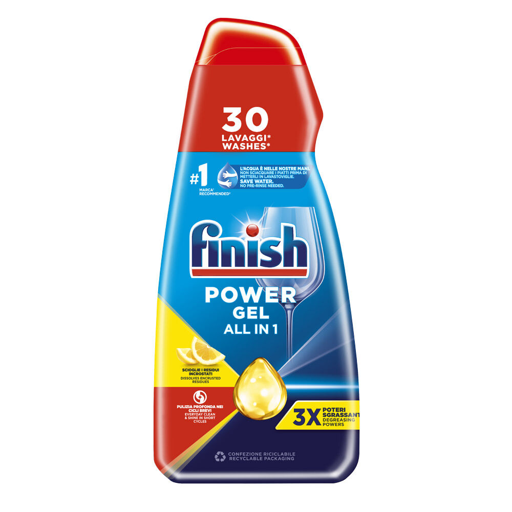 Finish Power Gel Lemon Gel Lavastoviglie 30 Lavaggi - -