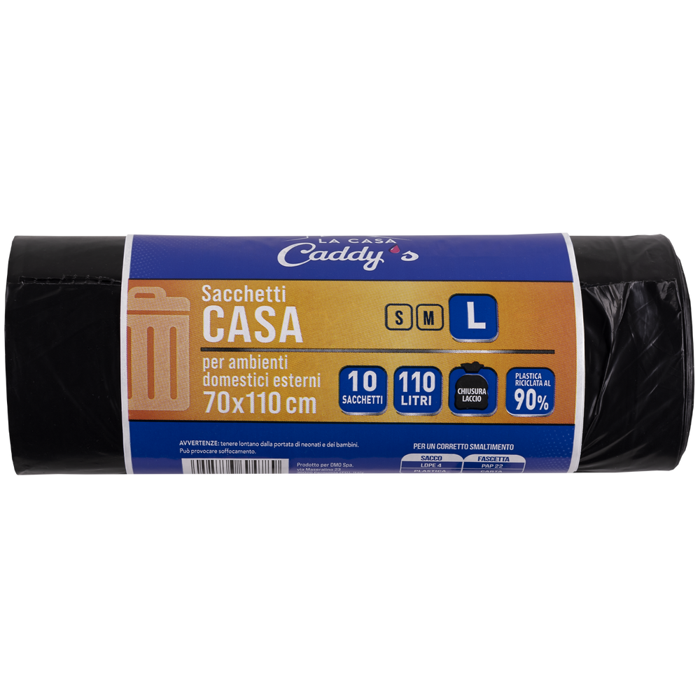 Caddy's Sacchetti L Nero 70x110 10 Pezzi, , large