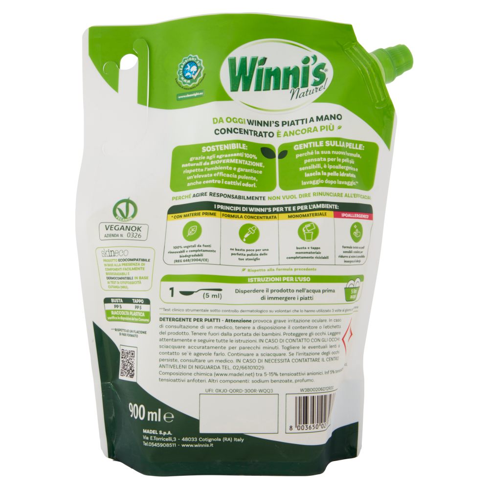Winni's Naturel Patti Concentrato Bergamotto e Zenzero Pouch 900 ml, , large