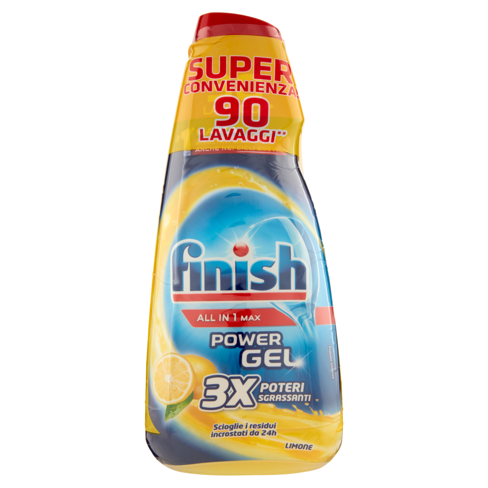 Finish Power Gel Lemon 3 x 30 Lavaggi Gel Lavastoviglie 3 x 600 ml, , large