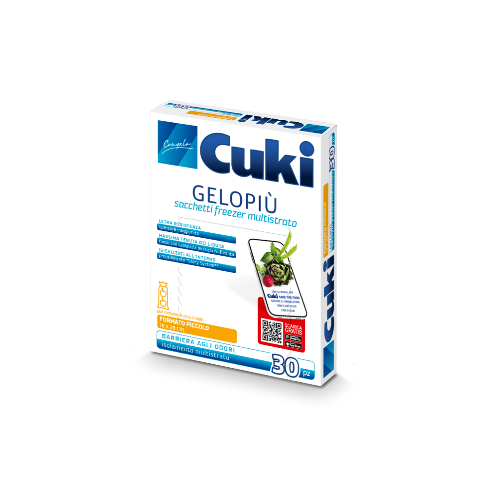 Cuki Gelopi&ugrave; Sacchetti Freezer Formato Piccolo 18x28 cm 30 pezzi, , large