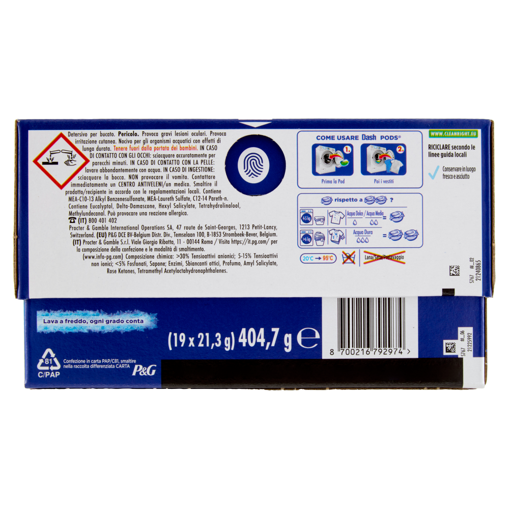 Dash Power Pods Detersivo Lavatrice Capsule + Tocco Lenor Risveglio Primaverile 19 Lavaggi , , large