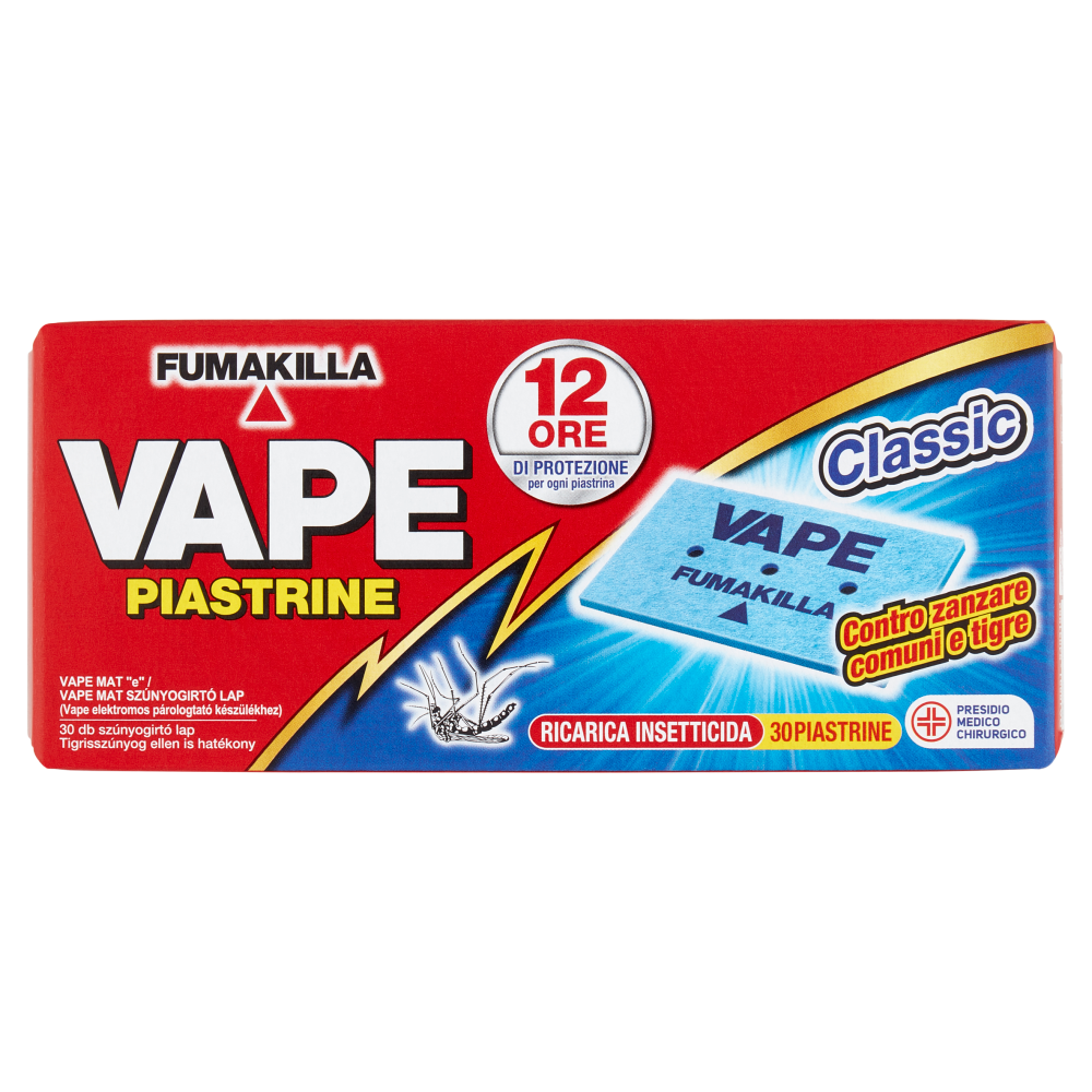 VAPE piastrine antizanzare ricarica insetticida classic 12 ore di protezione 1 confezione 30 pezzi - Immagine 3