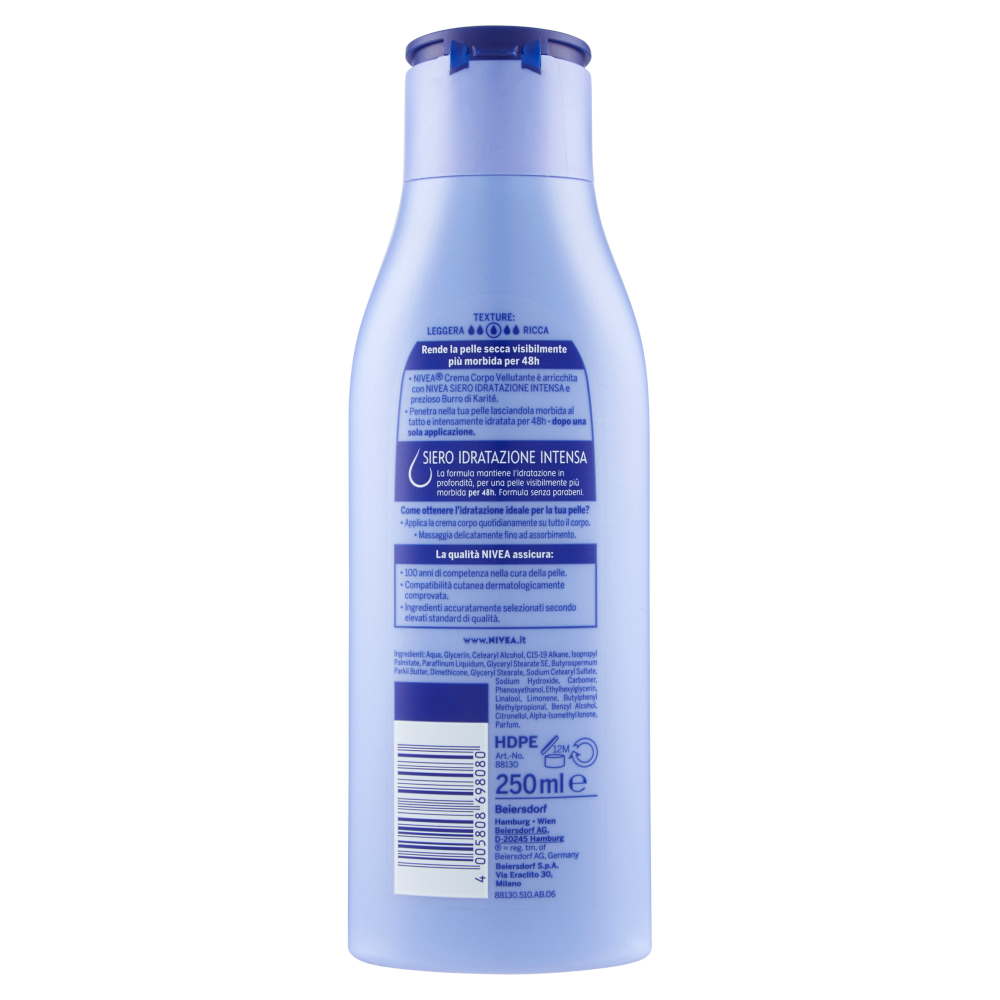 Nivea Crema Corpo Vellutante 48h 250 ml, , large