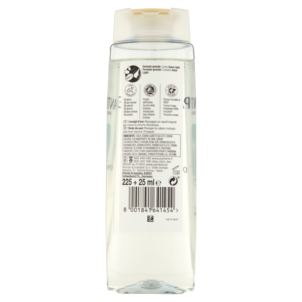 Pantene Pro-V Shampoo Aqua Light, Capelli Fini Appesantiti 250 ml, , large
