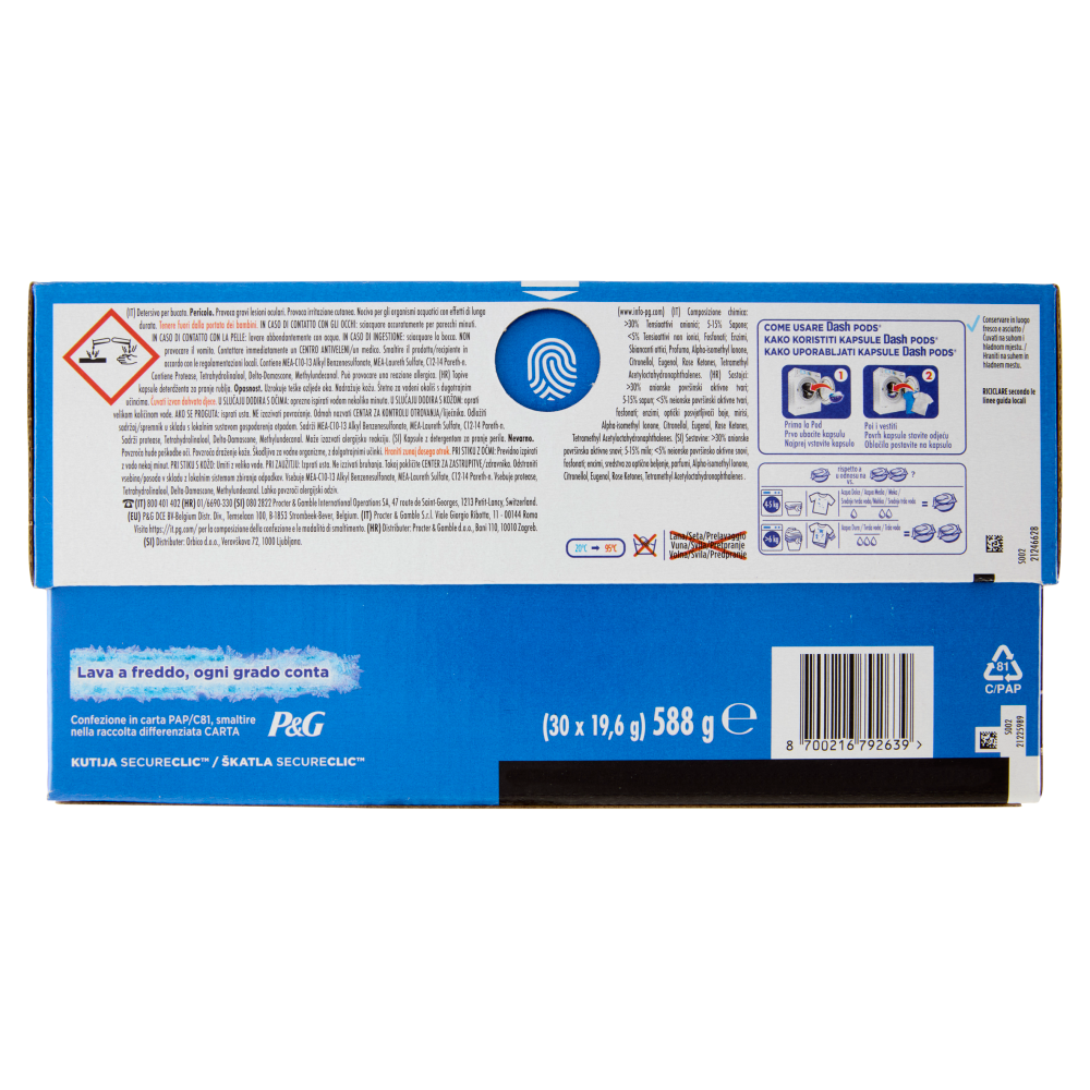 Dash Pods Detersivo Lavatrice In Capsule, Lavanda, 30 Lavaggi 588 g, , large